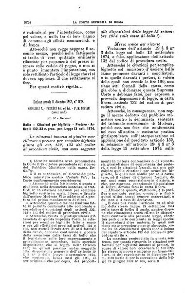 La Corte suprema di Roma raccolta periodica delle sentenze della Corte di cassazione di Roma