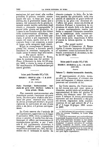 La Corte suprema di Roma raccolta periodica delle sentenze della Corte di cassazione di Roma