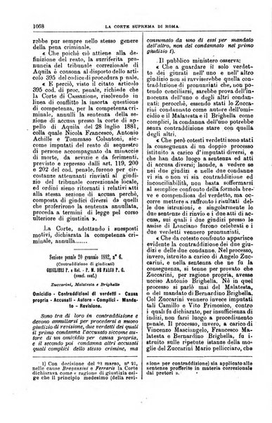 La Corte suprema di Roma raccolta periodica delle sentenze della Corte di cassazione di Roma