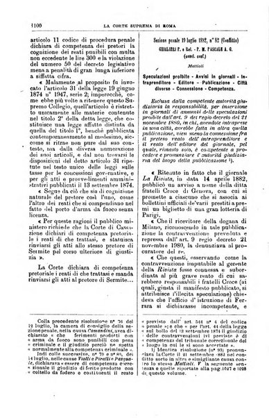 La Corte suprema di Roma raccolta periodica delle sentenze della Corte di cassazione di Roma