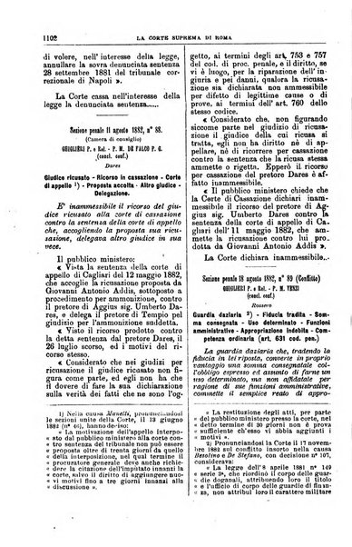 La Corte suprema di Roma raccolta periodica delle sentenze della Corte di cassazione di Roma