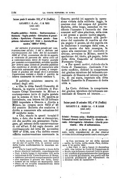 La Corte suprema di Roma raccolta periodica delle sentenze della Corte di cassazione di Roma