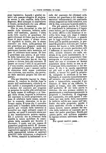 La Corte suprema di Roma raccolta periodica delle sentenze della Corte di cassazione di Roma