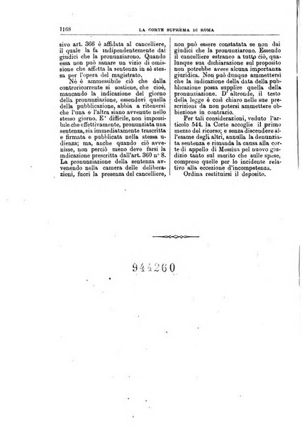 La Corte suprema di Roma raccolta periodica delle sentenze della Corte di cassazione di Roma