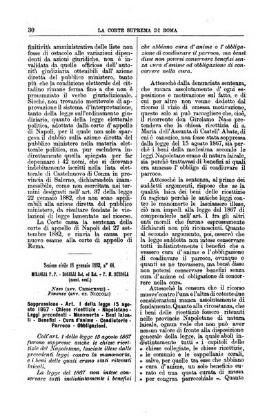 La Corte suprema di Roma raccolta periodica delle sentenze della Corte di cassazione di Roma