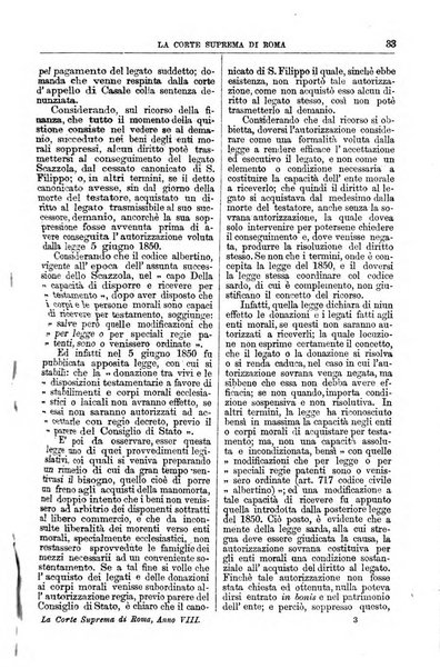 La Corte suprema di Roma raccolta periodica delle sentenze della Corte di cassazione di Roma