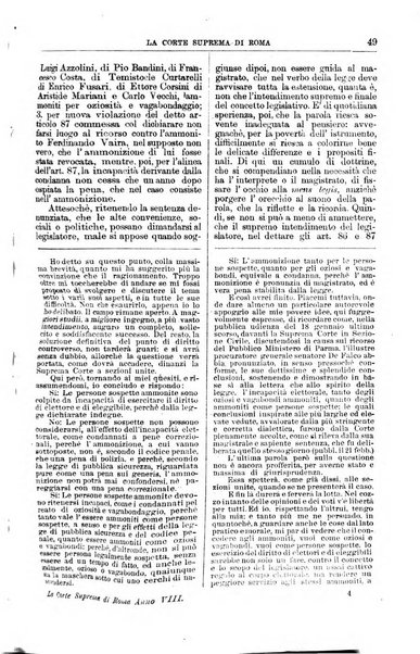 La Corte suprema di Roma raccolta periodica delle sentenze della Corte di cassazione di Roma