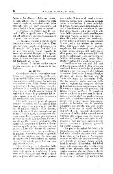 La Corte suprema di Roma raccolta periodica delle sentenze della Corte di cassazione di Roma