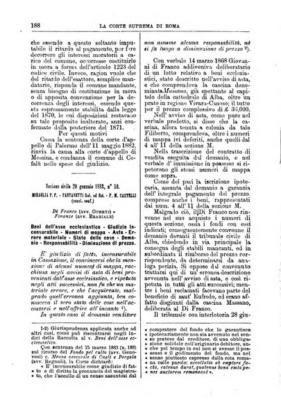 La Corte suprema di Roma raccolta periodica delle sentenze della Corte di cassazione di Roma