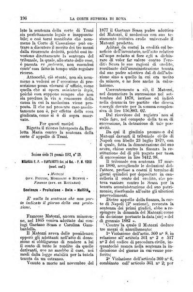 La Corte suprema di Roma raccolta periodica delle sentenze della Corte di cassazione di Roma