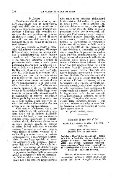 La Corte suprema di Roma raccolta periodica delle sentenze della Corte di cassazione di Roma