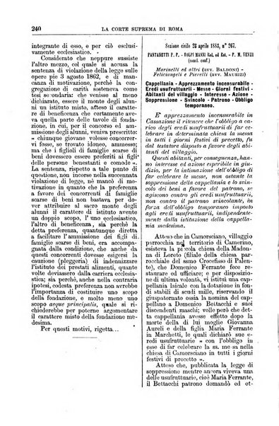 La Corte suprema di Roma raccolta periodica delle sentenze della Corte di cassazione di Roma