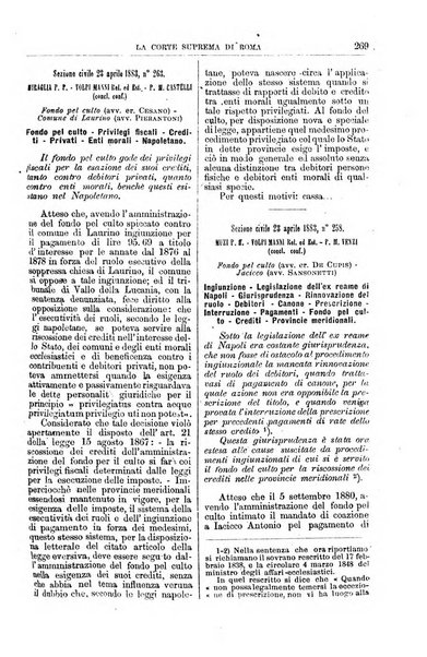 La Corte suprema di Roma raccolta periodica delle sentenze della Corte di cassazione di Roma