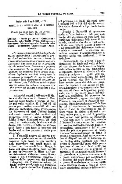 La Corte suprema di Roma raccolta periodica delle sentenze della Corte di cassazione di Roma