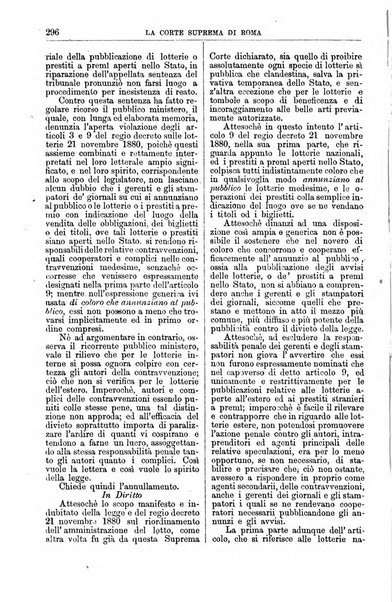 La Corte suprema di Roma raccolta periodica delle sentenze della Corte di cassazione di Roma