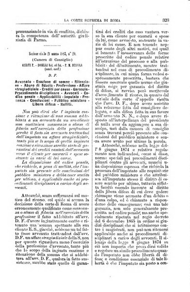 La Corte suprema di Roma raccolta periodica delle sentenze della Corte di cassazione di Roma