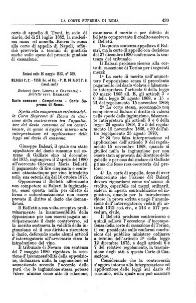 La Corte suprema di Roma raccolta periodica delle sentenze della Corte di cassazione di Roma