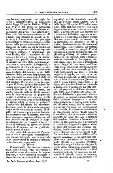 La Corte suprema di Roma raccolta periodica delle sentenze della Corte di cassazione di Roma