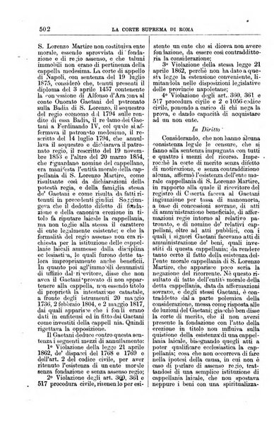 La Corte suprema di Roma raccolta periodica delle sentenze della Corte di cassazione di Roma