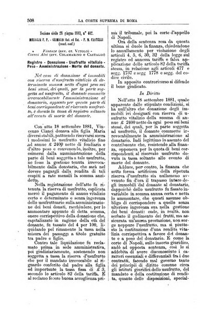 La Corte suprema di Roma raccolta periodica delle sentenze della Corte di cassazione di Roma