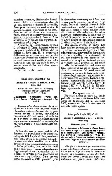 La Corte suprema di Roma raccolta periodica delle sentenze della Corte di cassazione di Roma