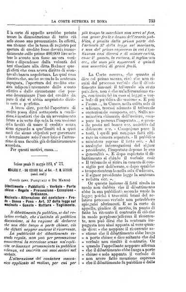 La Corte suprema di Roma raccolta periodica delle sentenze della Corte di cassazione di Roma