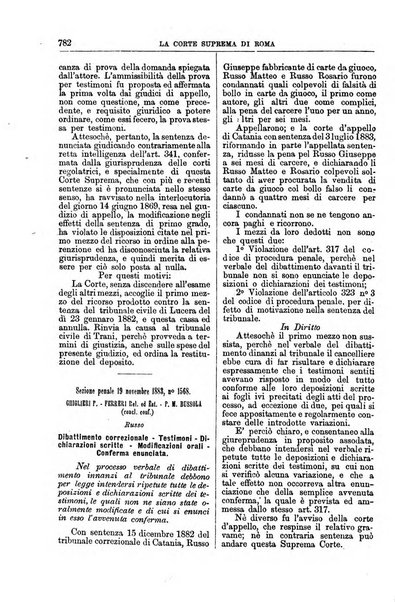 La Corte suprema di Roma raccolta periodica delle sentenze della Corte di cassazione di Roma