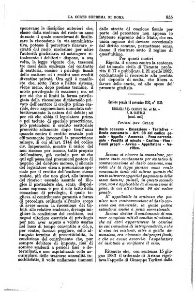 La Corte suprema di Roma raccolta periodica delle sentenze della Corte di cassazione di Roma