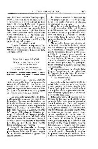 La Corte suprema di Roma raccolta periodica delle sentenze della Corte di cassazione di Roma