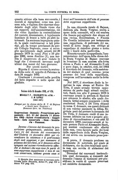 La Corte suprema di Roma raccolta periodica delle sentenze della Corte di cassazione di Roma