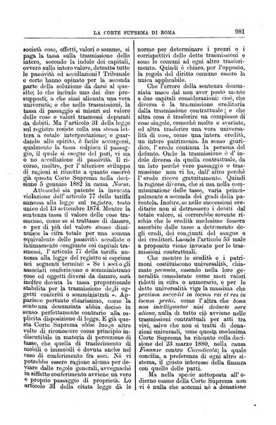 La Corte suprema di Roma raccolta periodica delle sentenze della Corte di cassazione di Roma