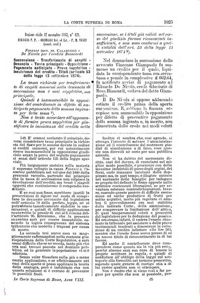 La Corte suprema di Roma raccolta periodica delle sentenze della Corte di cassazione di Roma