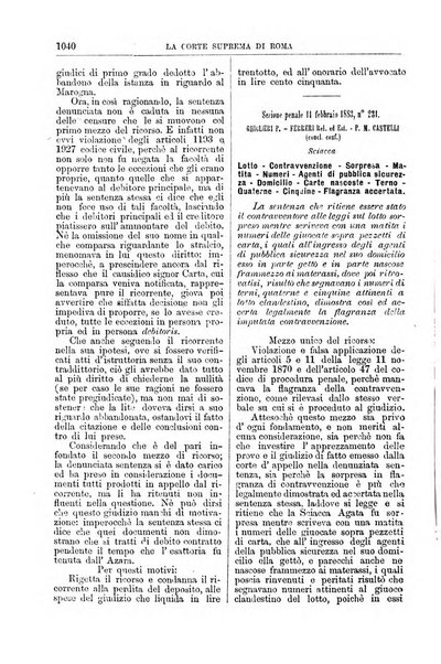 La Corte suprema di Roma raccolta periodica delle sentenze della Corte di cassazione di Roma