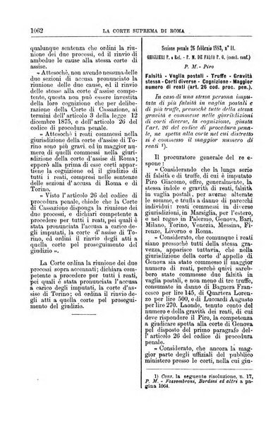 La Corte suprema di Roma raccolta periodica delle sentenze della Corte di cassazione di Roma