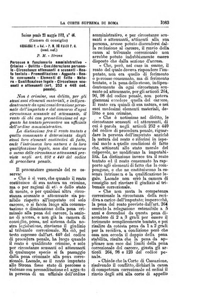 La Corte suprema di Roma raccolta periodica delle sentenze della Corte di cassazione di Roma