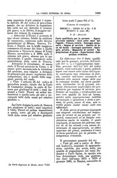 La Corte suprema di Roma raccolta periodica delle sentenze della Corte di cassazione di Roma