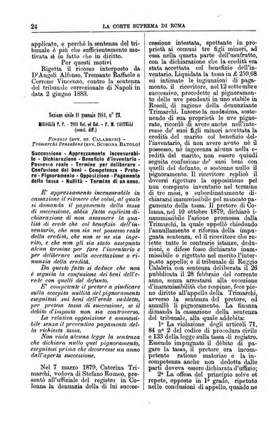 La Corte suprema di Roma raccolta periodica delle sentenze della Corte di cassazione di Roma