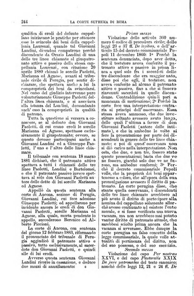 La Corte suprema di Roma raccolta periodica delle sentenze della Corte di cassazione di Roma