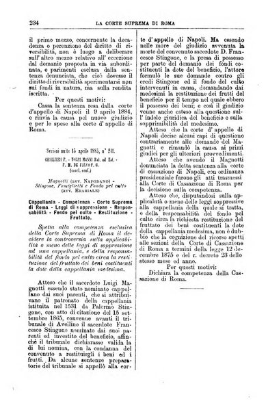 La Corte suprema di Roma raccolta periodica delle sentenze della Corte di cassazione di Roma