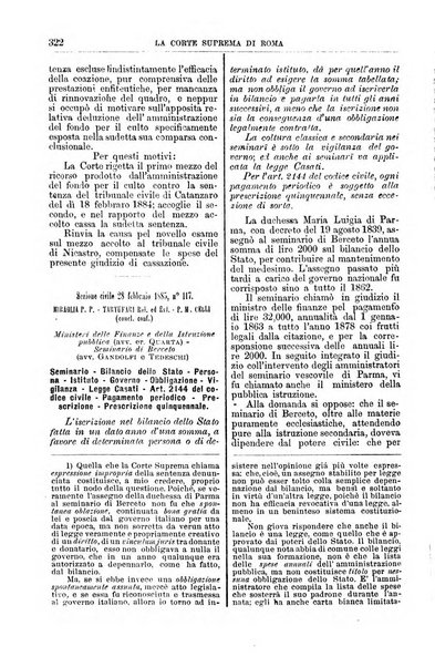 La Corte suprema di Roma raccolta periodica delle sentenze della Corte di cassazione di Roma