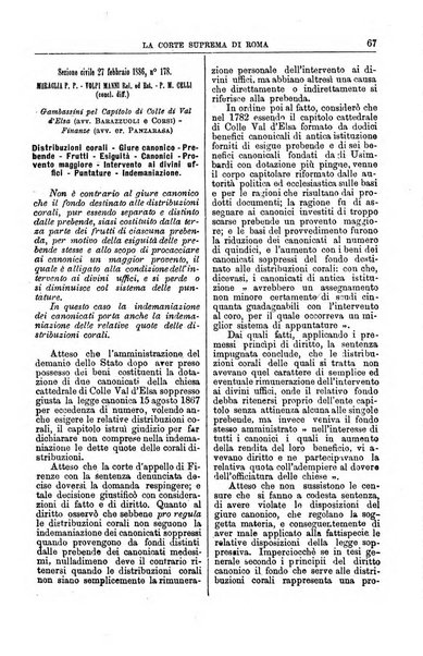 La Corte suprema di Roma raccolta periodica delle sentenze della Corte di cassazione di Roma