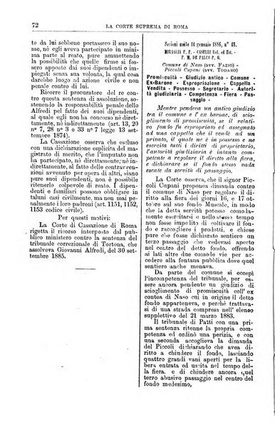 La Corte suprema di Roma raccolta periodica delle sentenze della Corte di cassazione di Roma