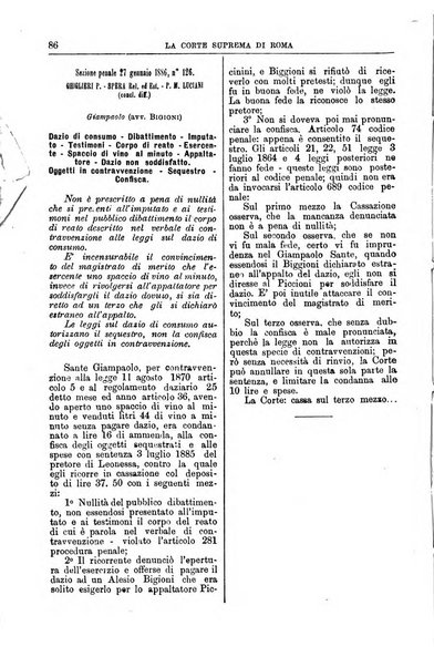 La Corte suprema di Roma raccolta periodica delle sentenze della Corte di cassazione di Roma