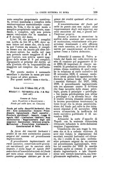 La Corte suprema di Roma raccolta periodica delle sentenze della Corte di cassazione di Roma