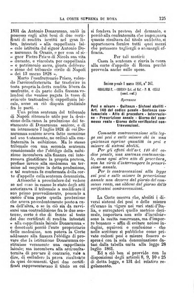 La Corte suprema di Roma raccolta periodica delle sentenze della Corte di cassazione di Roma