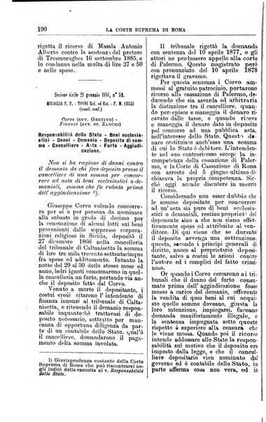 La Corte suprema di Roma raccolta periodica delle sentenze della Corte di cassazione di Roma