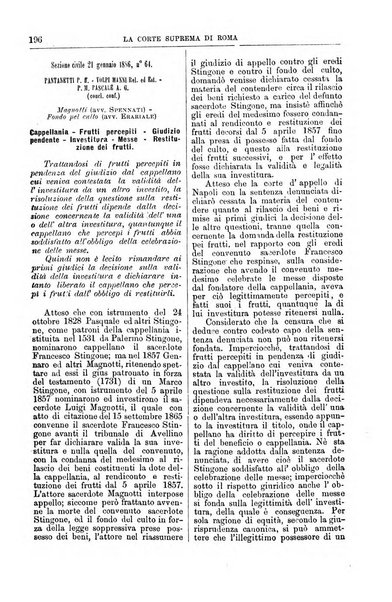 La Corte suprema di Roma raccolta periodica delle sentenze della Corte di cassazione di Roma