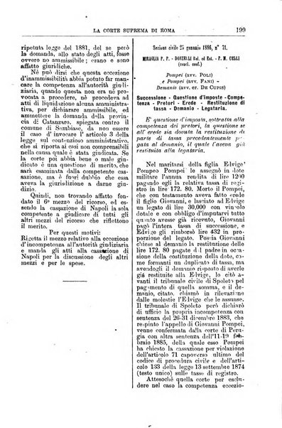 La Corte suprema di Roma raccolta periodica delle sentenze della Corte di cassazione di Roma