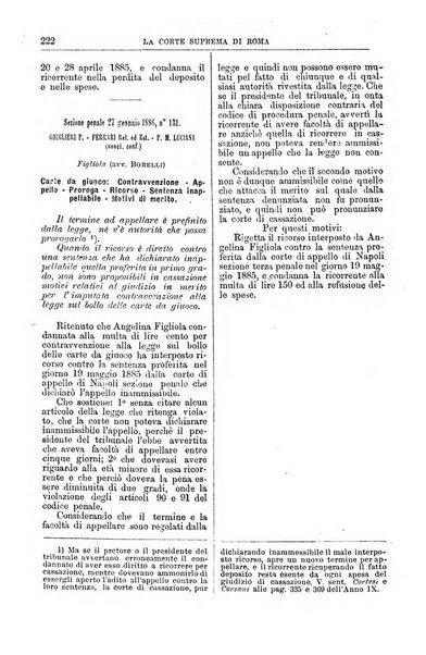 La Corte suprema di Roma raccolta periodica delle sentenze della Corte di cassazione di Roma