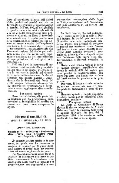 La Corte suprema di Roma raccolta periodica delle sentenze della Corte di cassazione di Roma